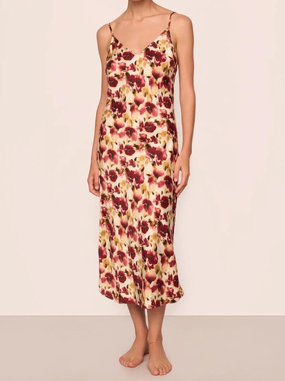 Eberjey x Lily Aldridge - Washable Silk Printed Slip in Small
